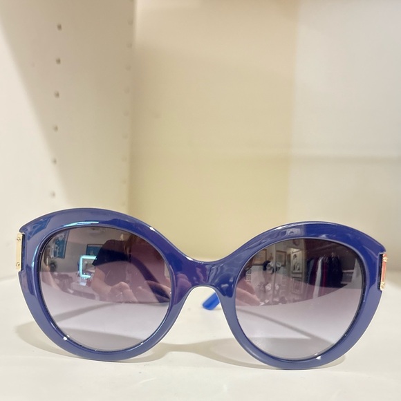 Versace Accessories - VERSACE Gianni Versace Blue Plastic Oversized Sunglasses